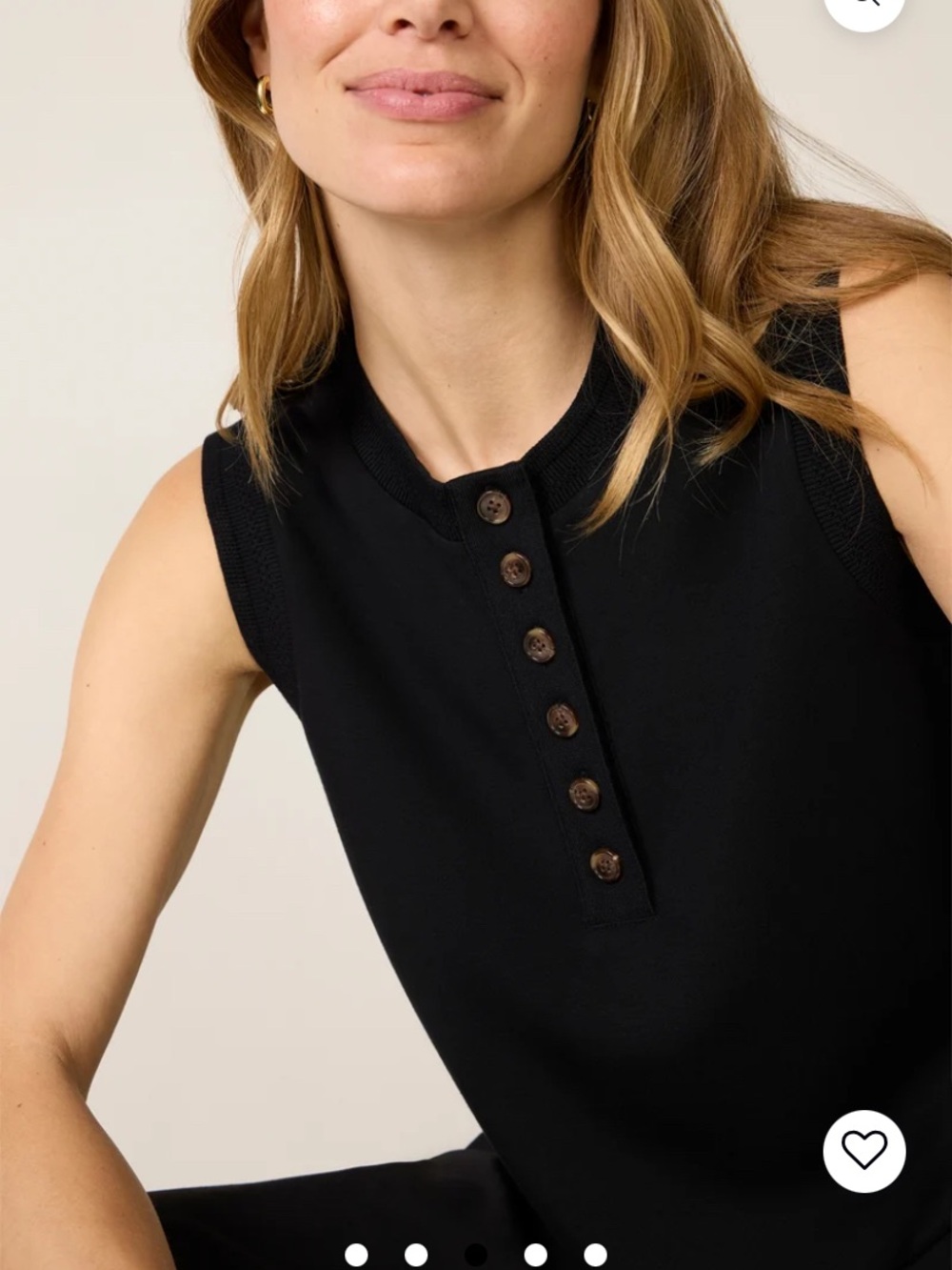 Evereve Varley Marla Button Placket Tank NWT - M
